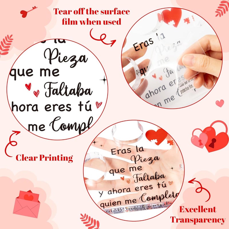 Yopyame Romantic Gifts for Girlfriend - Spanish Acrylic Puzzle Plaque for Girlfriend Christmas Gift Anniversary Valentine's Day Acrylic Keepsake Paperweight Gift for Her to My Girlfriend Birthday Gift - Image 3
